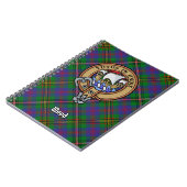 Clan Wood Crest boven Tartan Notitieboek (Linkerzijde)