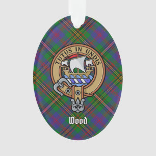Clan Wood Crest boven Tartan Ornament