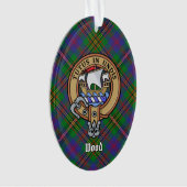Clan Wood Crest boven Tartan Ornament (voorkant)