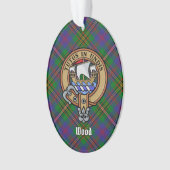 Clan Wood Crest boven Tartan Ornament (voorkant)