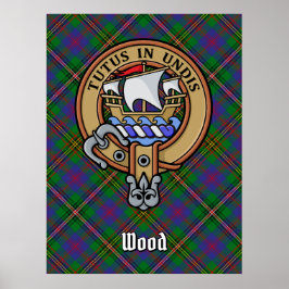 Clan Wood Crest boven Tartan Poster