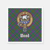 Clan Wood Crest boven Tartan Servet (Voorkant)