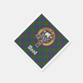 Clan Wood Crest boven Tartan Servet (Hoek)