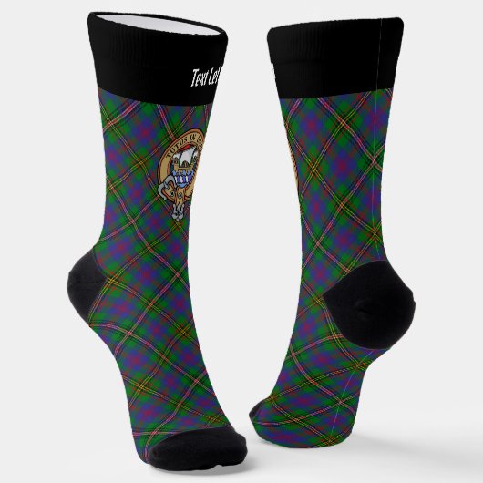 Clan Wood Crest boven Tartan Sokken (Gebogen)
