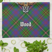 Clan Wood Crest boven Tartan Theedoek (Gevouwen)