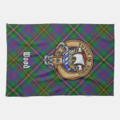 Clan Wood Crest boven Tartan Theedoek (Horizontaal)