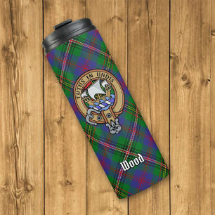 Clan Wood Crest boven Tartan Thermosbeker