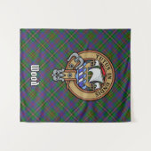 Clan Wood Crest boven Tartan Wandkleed (Voorkant (horizontaal))