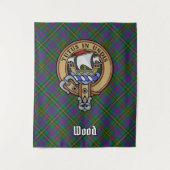 Clan Wood Crest boven Tartan Wandkleed (Voorkant)