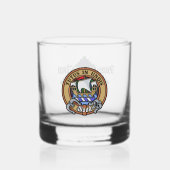 Clan Wood Crest boven Tartan Whisky Glas (Voorkant)