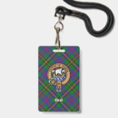 Clan Wood Crest over tartan Badge (Voorzijde met lanyard)