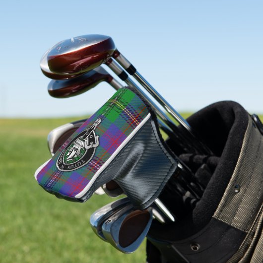 Clan Wood Crest & Tartan Golf Head Hoesje Golfheadcover (Insitu)