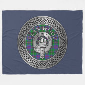 Clan Wood Crest & Tartan Knot Fleece Deken (Voorkant (Horizontaal))