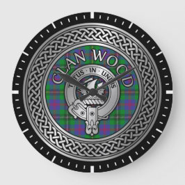 Clan Wood Crest & Tartan Knot Grote Klok