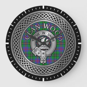 Clan Wood Crest & Tartan Knot Grote Klok