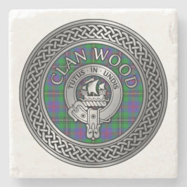 Clan Wood Crest & Tartan Knot Stenen Onderzetter