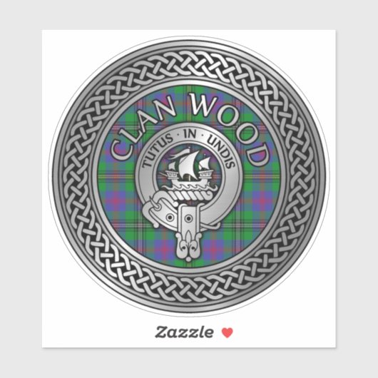 Clan Wood Crest & Tartan Knot Sticker (Vel)