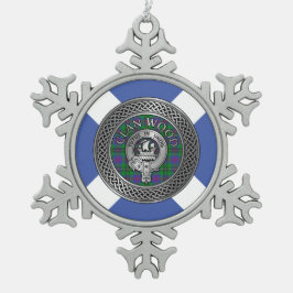 Clan Wood Crest & Tartan Knot Tin Sneeuwvlok Ornament