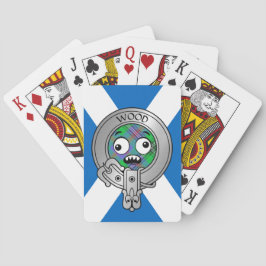 Clan Wood Crest & Tartan op Saltire Pokerkaarten