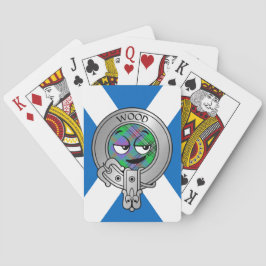 Clan Wood Crest & Tartan op Saltire Pokerkaarten
