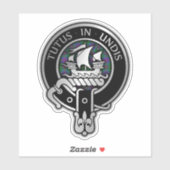 Clan Wood Crest & Tartan Sticker (Vel)