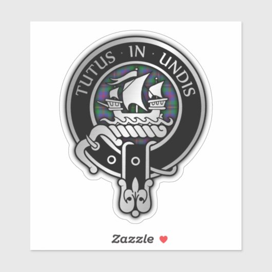 Clan Wood Crest & Tartan Sticker (Vel)