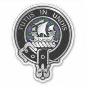 Clan Wood Crest & Tartan Sticker (Voorkant)