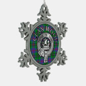 Clan Wood Crest & Tartan Tin Sneeuwvlok Ornament (Links)