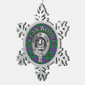 Clan Wood Crest & Tartan Tin Sneeuwvlok Ornament (Rechts)