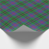 Clan Wood Green en Blue Scottish Tartan Cadeaupapier (Hoek)