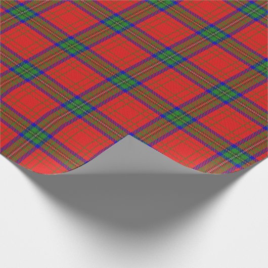 Clan Wood Rode Jurk Schotse Tartan Cadeaupapier (Hoek)