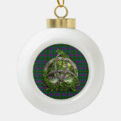 Clan Wood Tartan Celtic Trinity Keramische Bal Ornament (Voorkant)