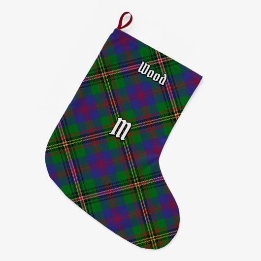 Clan Wood Tartan Grote Kerstsok (Voorkant (Hangend))