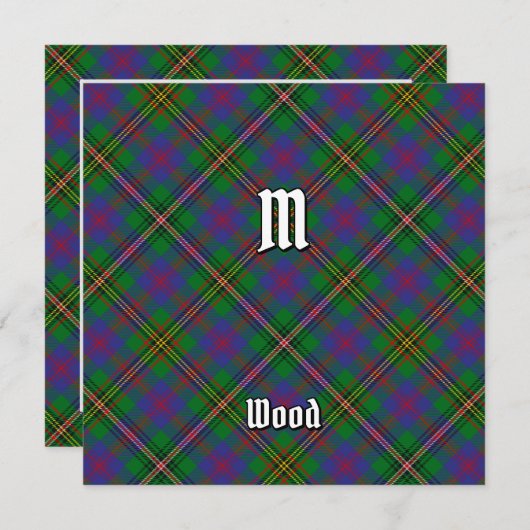 Clan Wood Tartan Kaart (Voorkant / Achterkant)