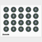 Clan Wood Tartan Ronde Sticker (Vel)