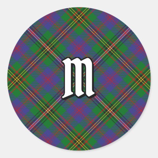 Clan Wood Tartan Ronde Sticker (Voorkant)