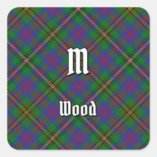 Clan Wood Tartan Vierkante Sticker