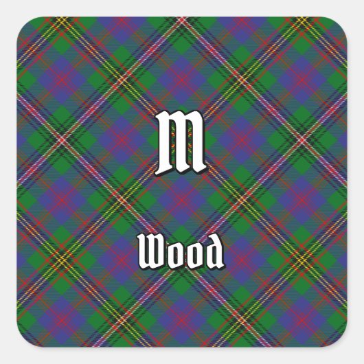 Clan Wood Tartan Vierkante Sticker (Voorkant)