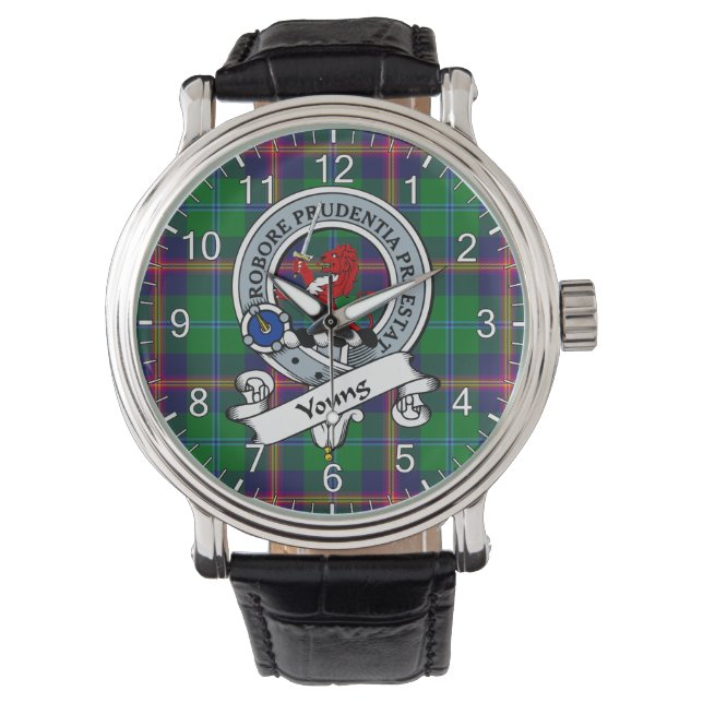 Clan Young Badge Tartan Watch: Horloge (Voorkant)