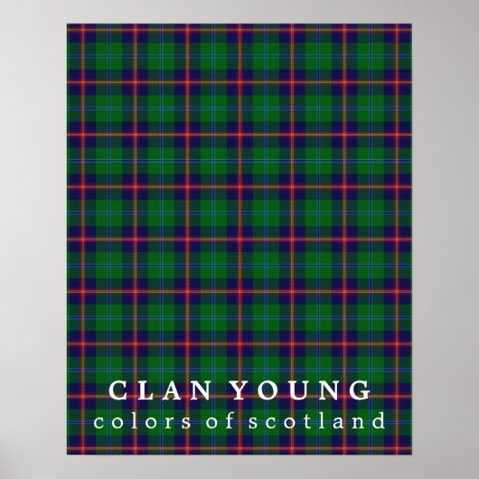 Clan Young Colors of Scotland Tartan Poster (Voorkant)