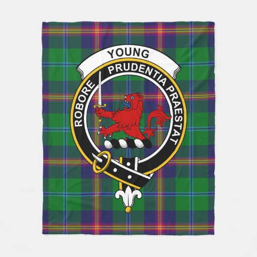 Clan Young Modern Tartan Plaid Fleece Deken (Voorkant)