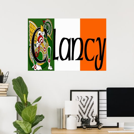 Clancy Celtic Dragon Poster Print (Thuiskantoor)