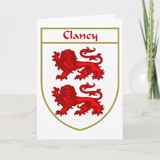 Clancy Coat of Arms/Family Crest Feestdagen Kaart (Voorkant)