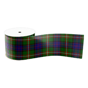 Clanranald tartan blauw groen grosgrain lint