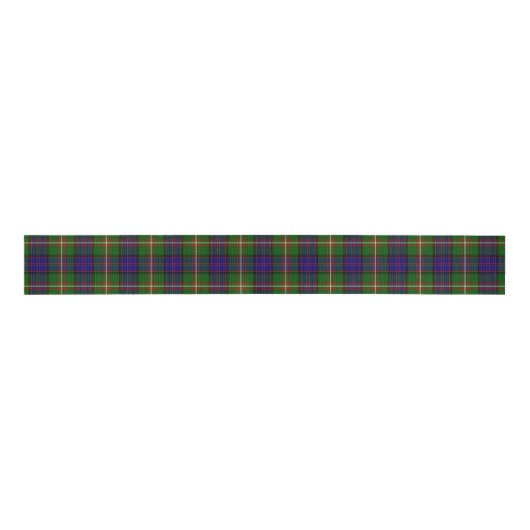 Clanranald tartan blauw groen grosgrain lint (Voorkant)