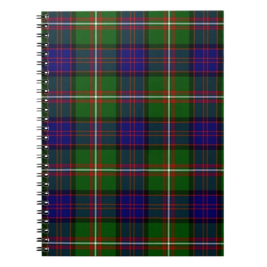 Clanranald tartan blauw groen notitieboek (Voorkant)