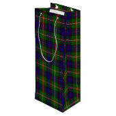 Clanranald tartan blauw groen wijn cadeautas (Achterkant Gekanteld)