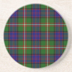Clanranald tartan blauw groen zandsteen onderzetter