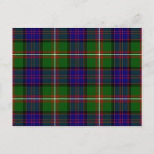 Clanranald tartan blauwe groene ruit briefkaart