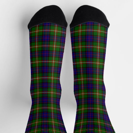 Clanranald tartan blauwe groene ruit sokken (Top)